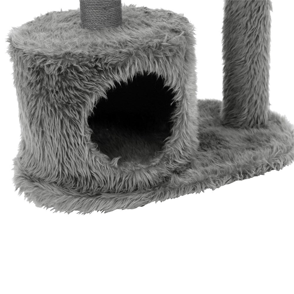 YES4PETS Grey Cat Scratching Tree Scratcher Post Pole Furniture Gym House