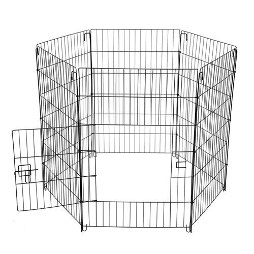 YES4PETS 6 Panel Pet Playpen Foldable Exercise Cage Fence Enclosure 61cm x 76cm
