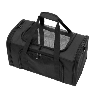 YES4PETS Small Portable Foldable Dog Cat Puppy Soft Crate Cage-Black