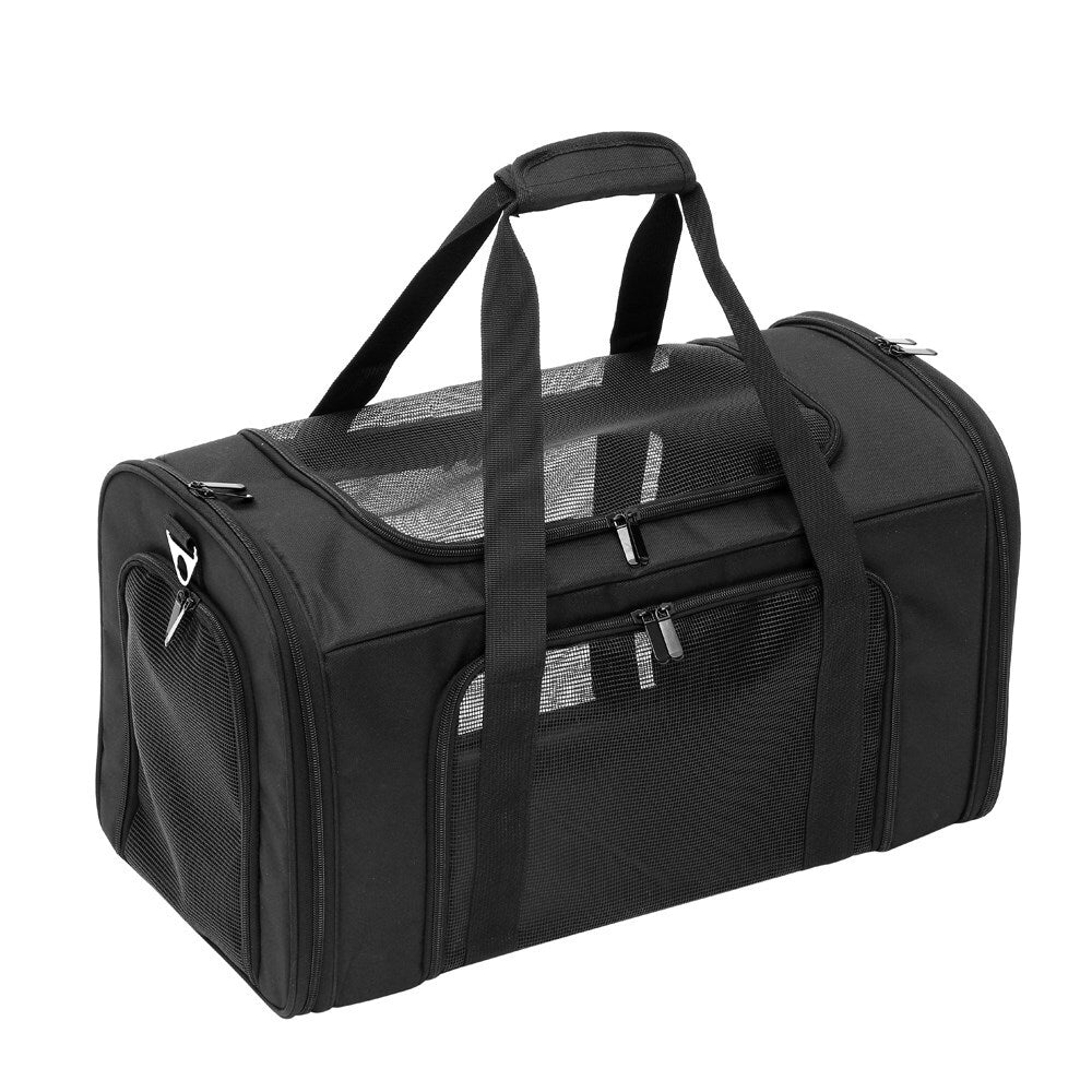 YES4PETS Small Portable Foldable Dog Cat Puppy Soft Crate Cage-Black