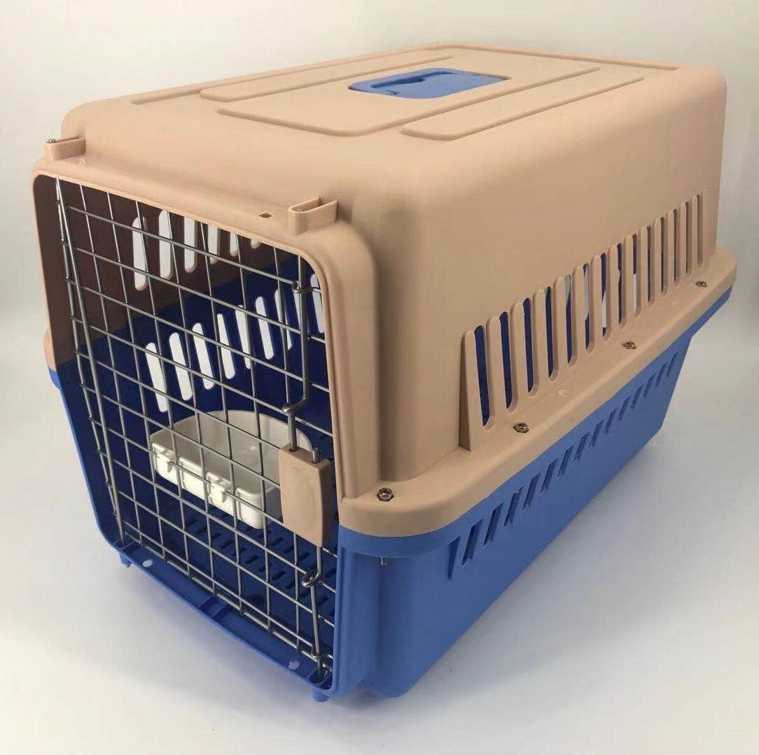 YES4PETS Large Dog Cat Crate Pet Carrier Rabbit Airline Cage With Tray And Bowl