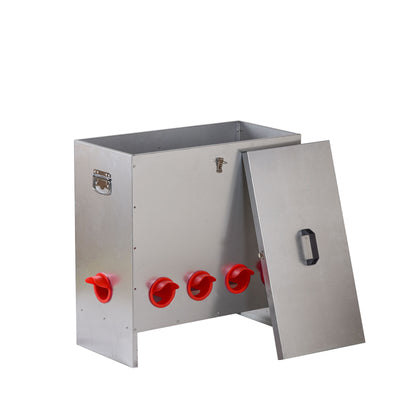 YES4PETS XXL Galvanized Chicken Feeder 10 Ports Poultry Trough with Legs and Plastic Dividers