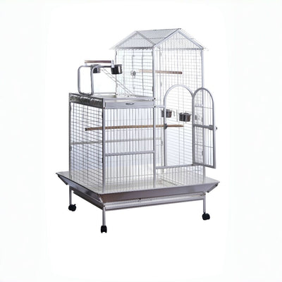 YES4PETS White 160cm XL Bird Cage Pet Parrot Aviary Perch Castor Wheels