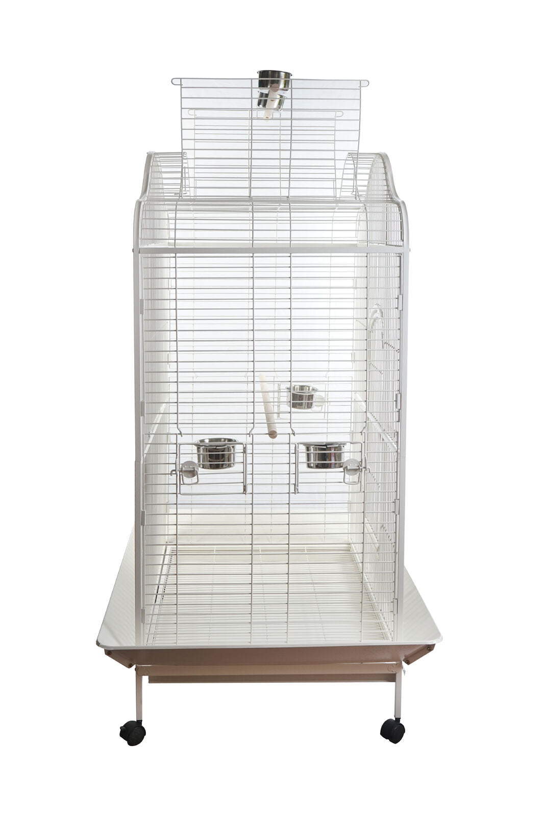 YES4PETS White XL Bird Cage Pet Parrot Aviary with Perch & Feeder