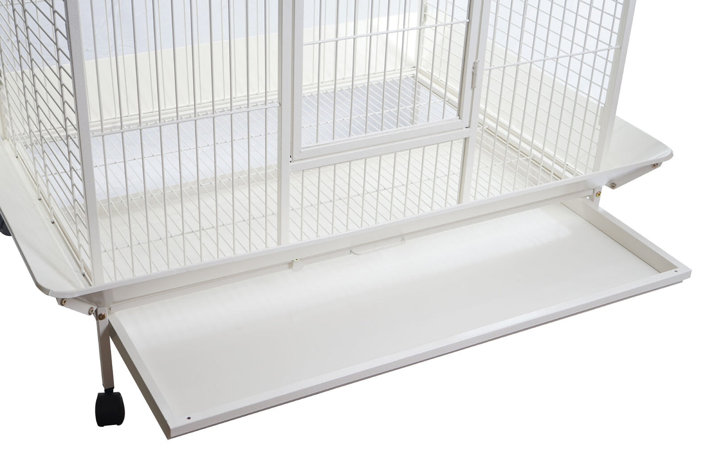 YES4PETS White XL Bird Cage Pet Parrot Aviary with Perch & Feeder