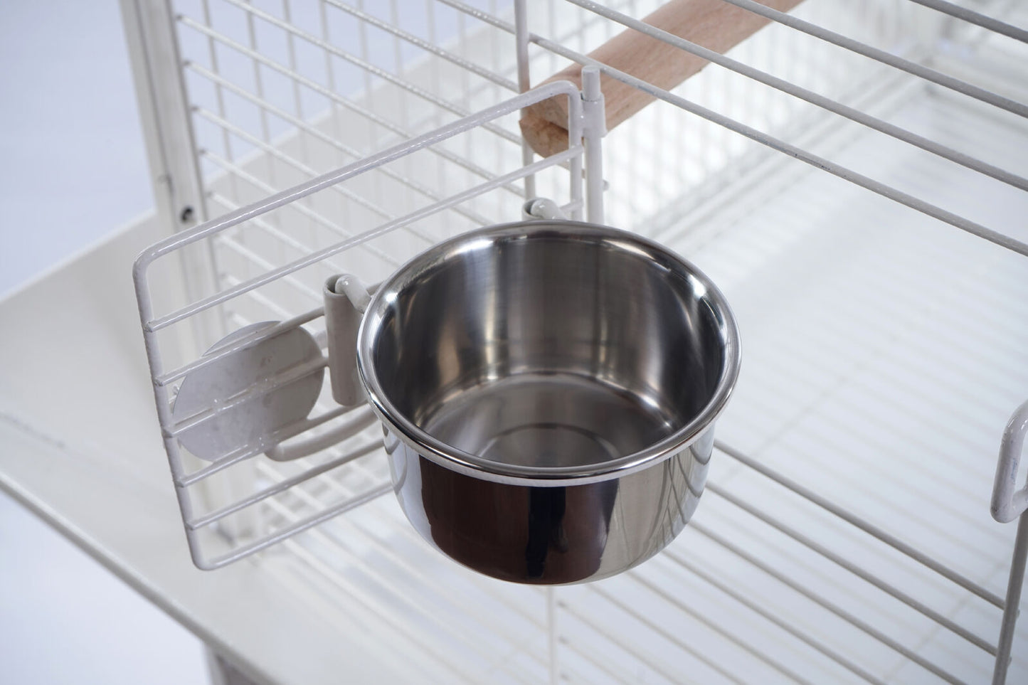 YES4PETS White Large Bird Budgie Cage Parrot Aviary Carrier With Stand & Wheel