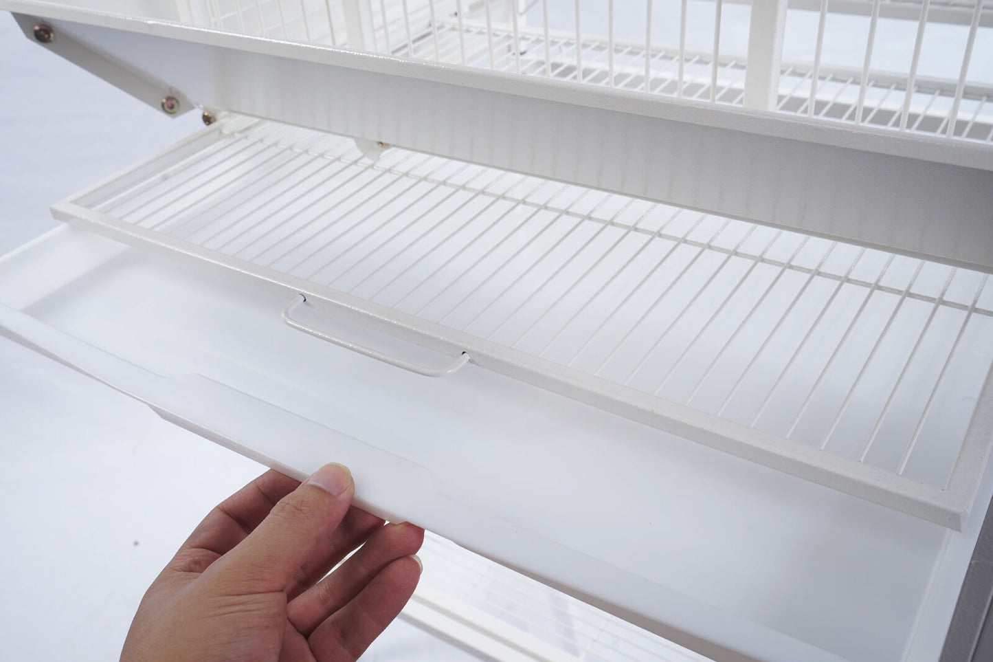 YES4PETS White Large Bird Budgie Cage Parrot Aviary Carrier With Stand & Wheel