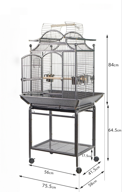YES4PETS Large Bird Budgie Cage Parrot Aviary Carrier With Stand & Wheel