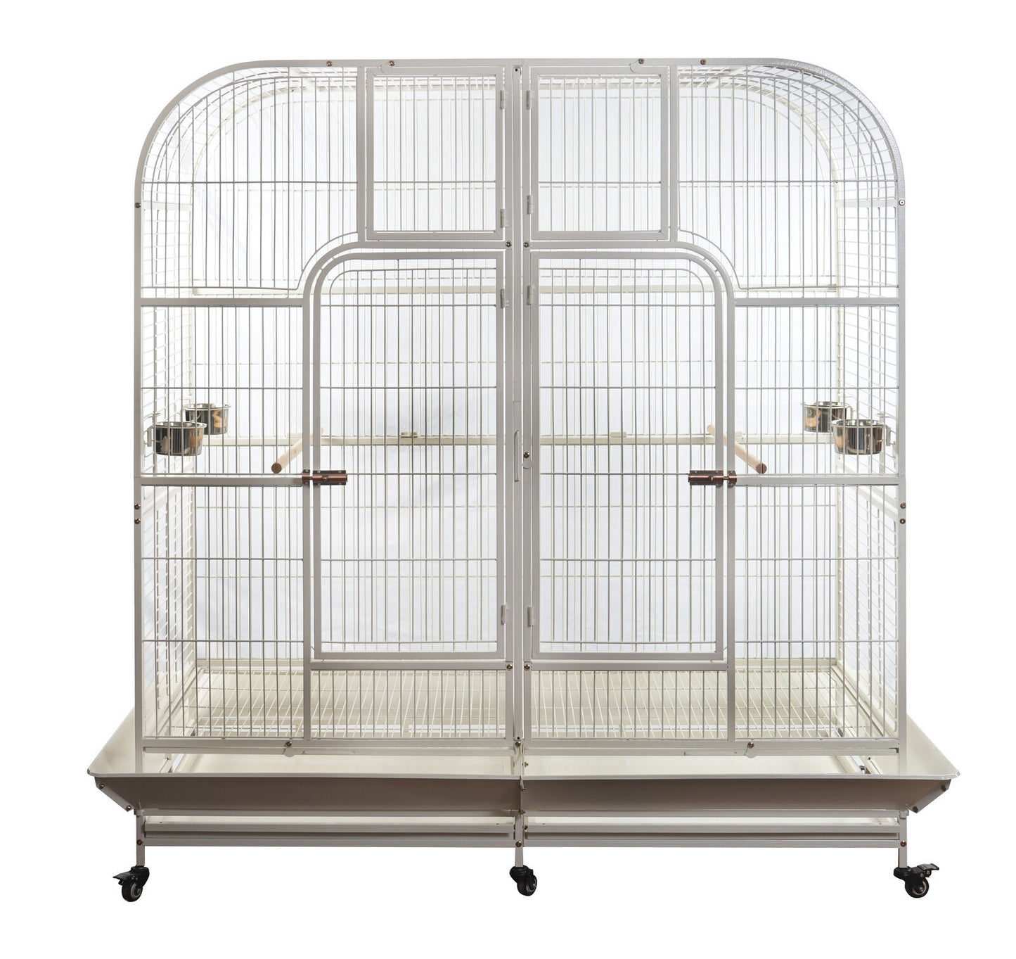 YES4PETS XXXL 185 cm White Bird Cage Pet Parrot Aviary Perch Castor Wheel Removable Divider Cover