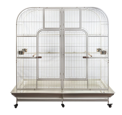 YES4PETS XXXL 185 cm White Bird Cage Pet Parrot Aviary Perch Castor Wheel Removable Divider