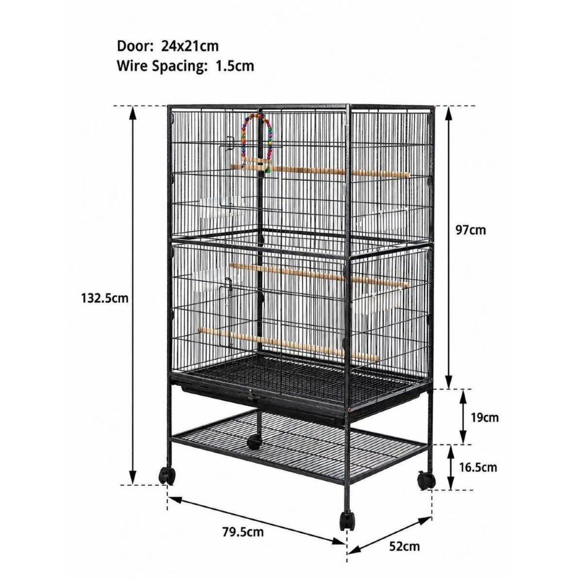 YES4PETS 135cm Large Bird Cage Parrot Budgie Aviary With Stand