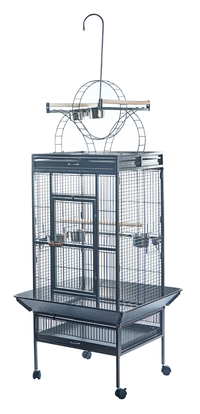 YES4PETS 174 cm Large Bird Budgie Cage Parrot Aviary With Metal Tray and Wheel Skirt
