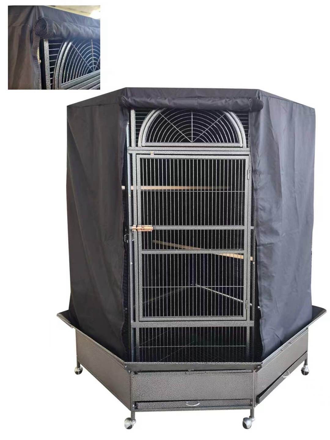 YES4PETS 185cm XXL Corner Bird Cage Pet Parrot Aviary Perch Castor Wheel With Cover