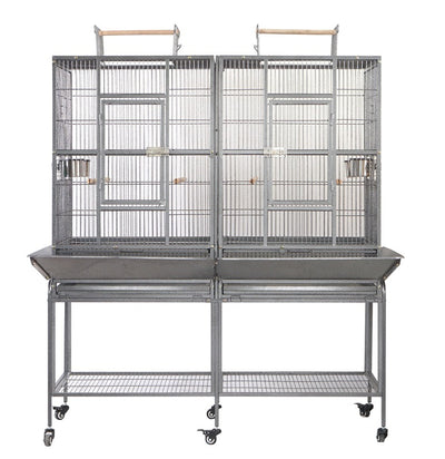 YES4PETS XL 184 cm Bird Cage Pet Parrot Aviary Perch Castor Wheel Removable Divider