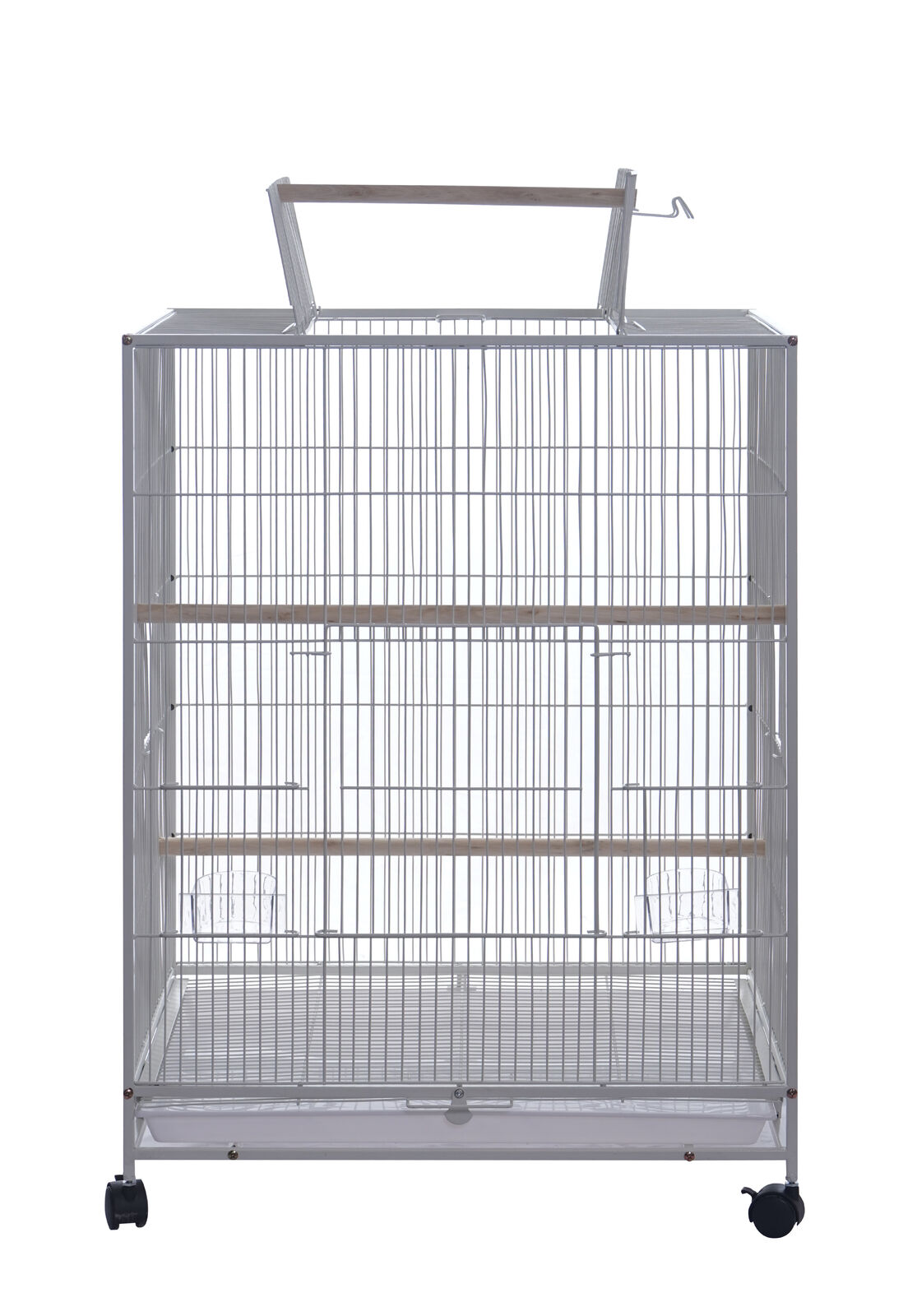 YES4PETS 98cm Bird Cage Parrot Aviary Pet Stand-alone Budgie Perch Castor Wheels
