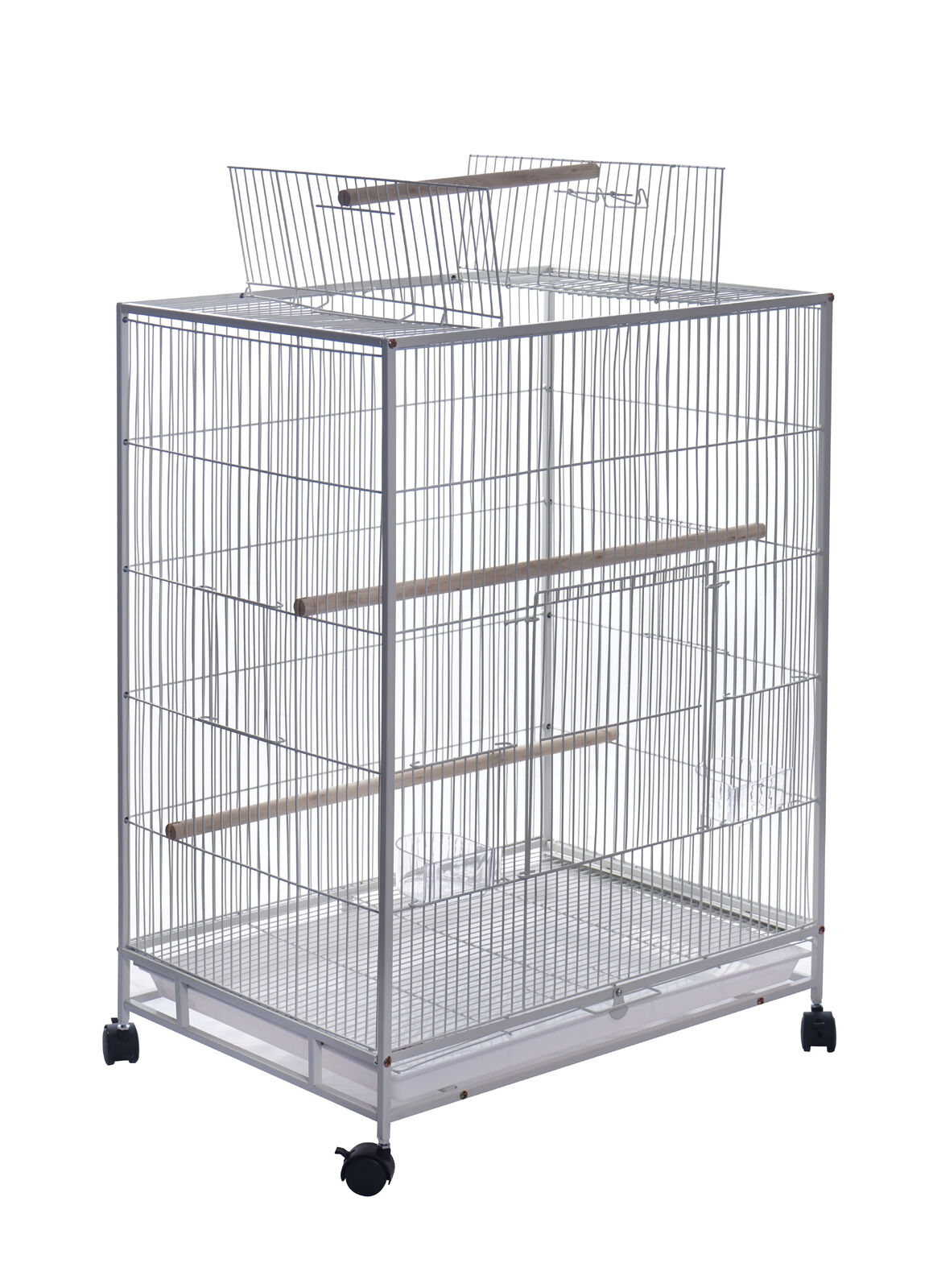 YES4PETS 98cm Bird Cage Parrot Aviary Pet Stand-alone Budgie Perch Castor Wheels