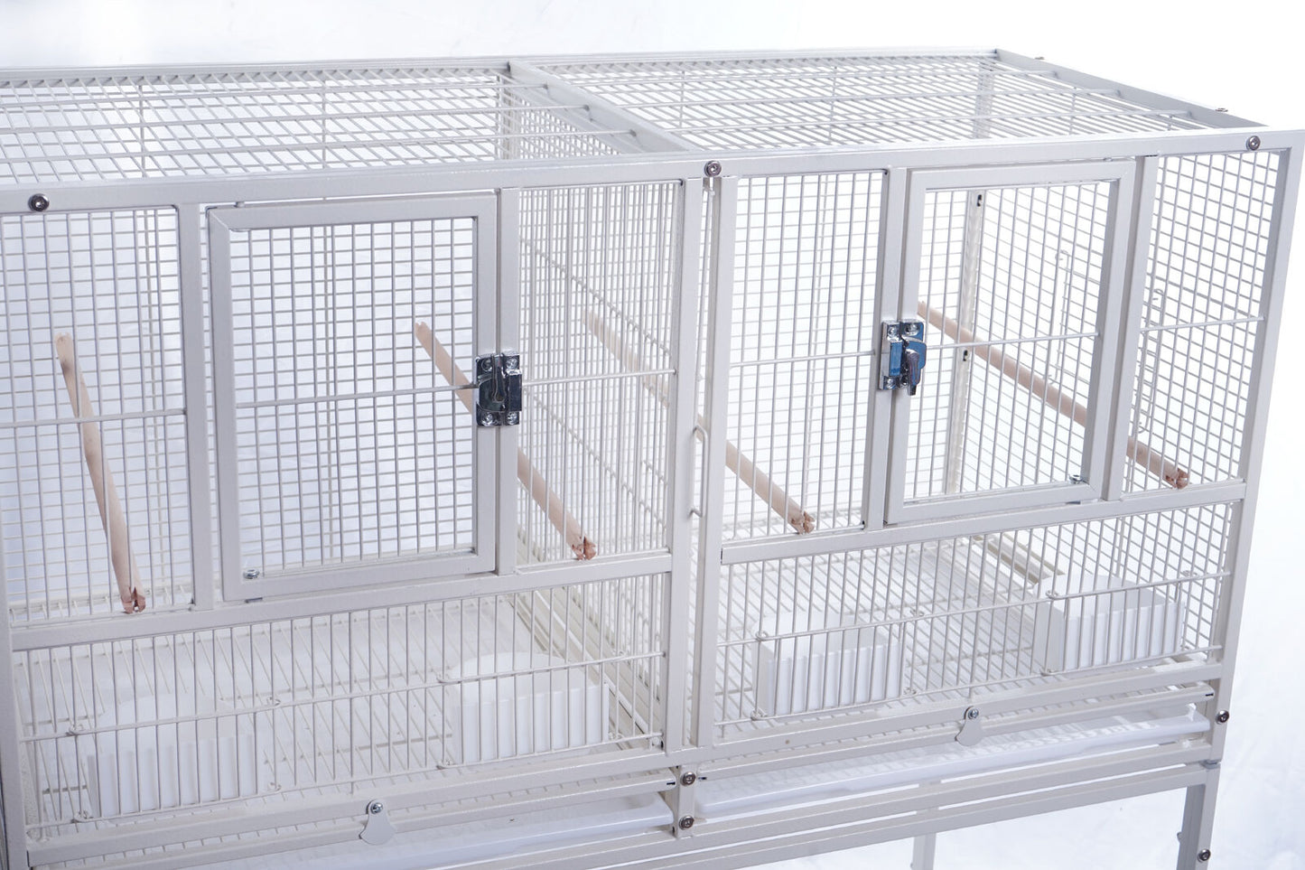 YES4PETS White Breeding Bird Budgies Aviary Cage Shelf Wheels