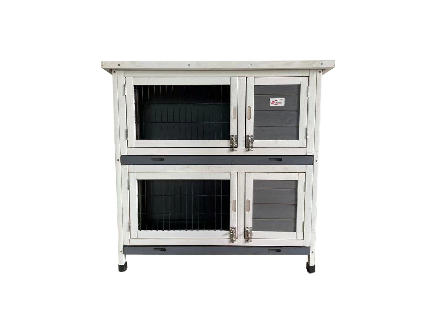YES4PETS Large Double Storey Rabbit Hutch Guinea Pig Ferret Cage Grey