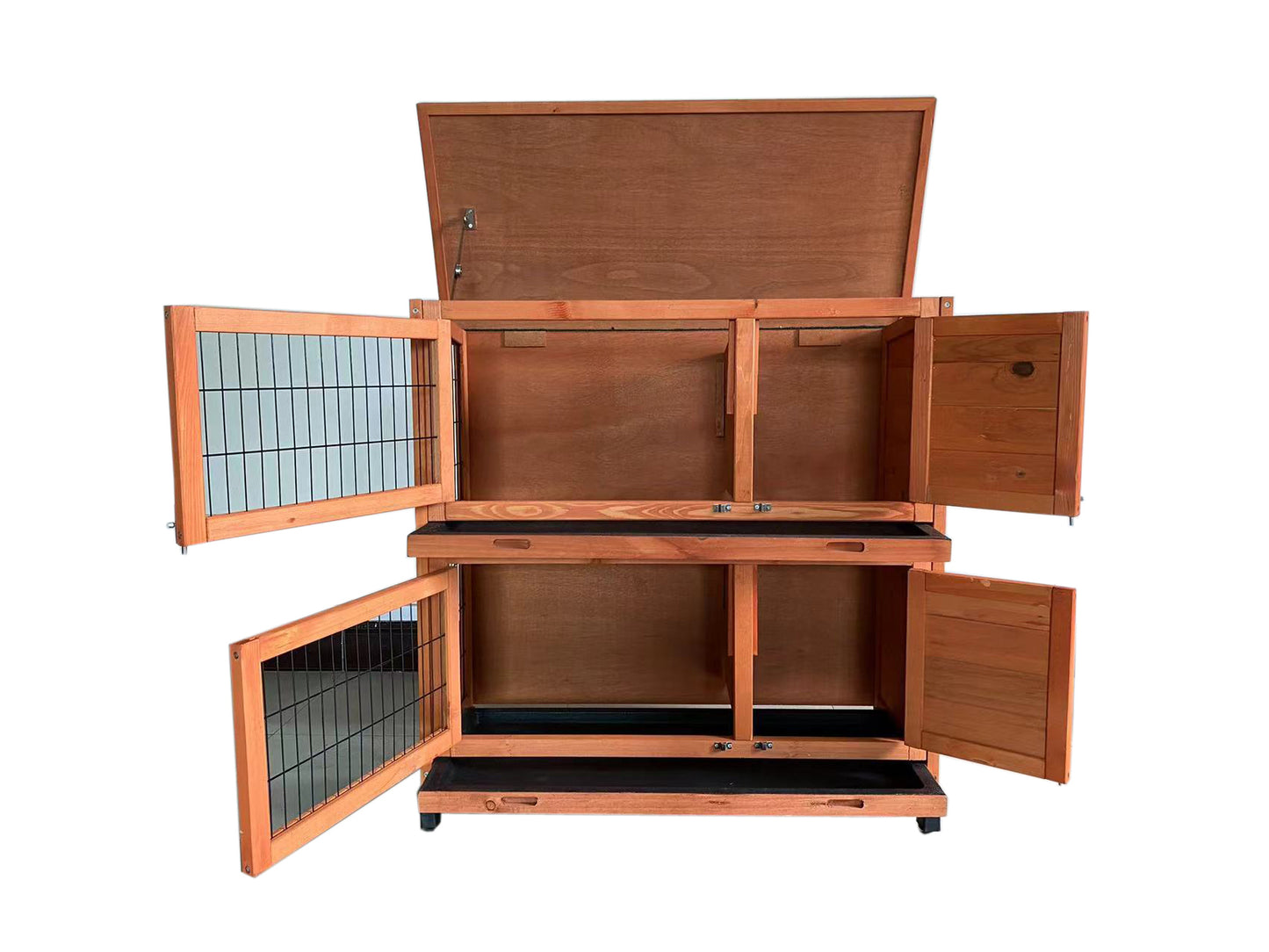 YES4PETS Large Double Storey Rabbit Hutch Guinea Pig Ferret Cage Brown