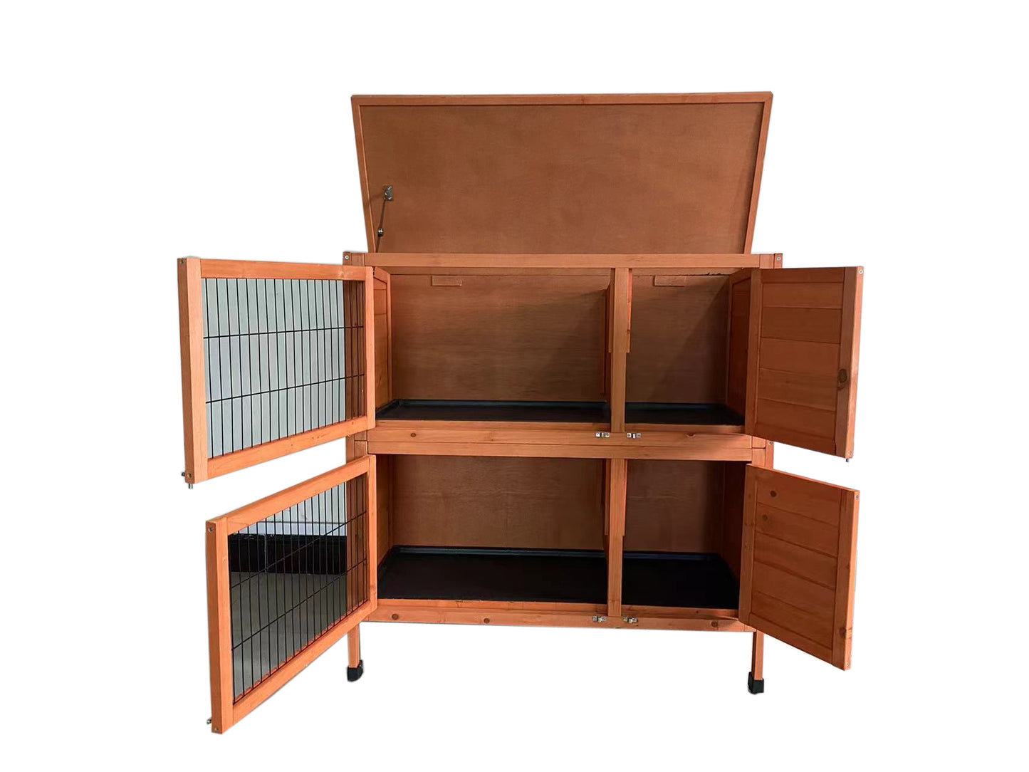 YES4PETS Large Double Wooden Pet Rabbit Hutch Guinea Pig Ferret Cage