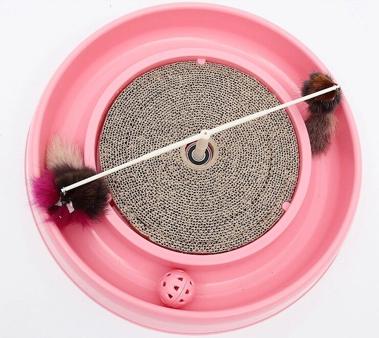 YES4PETS Cat Play Box Kit Pet Toy Kitten Toys Interactive Claw Ball Hunting Toy Pink