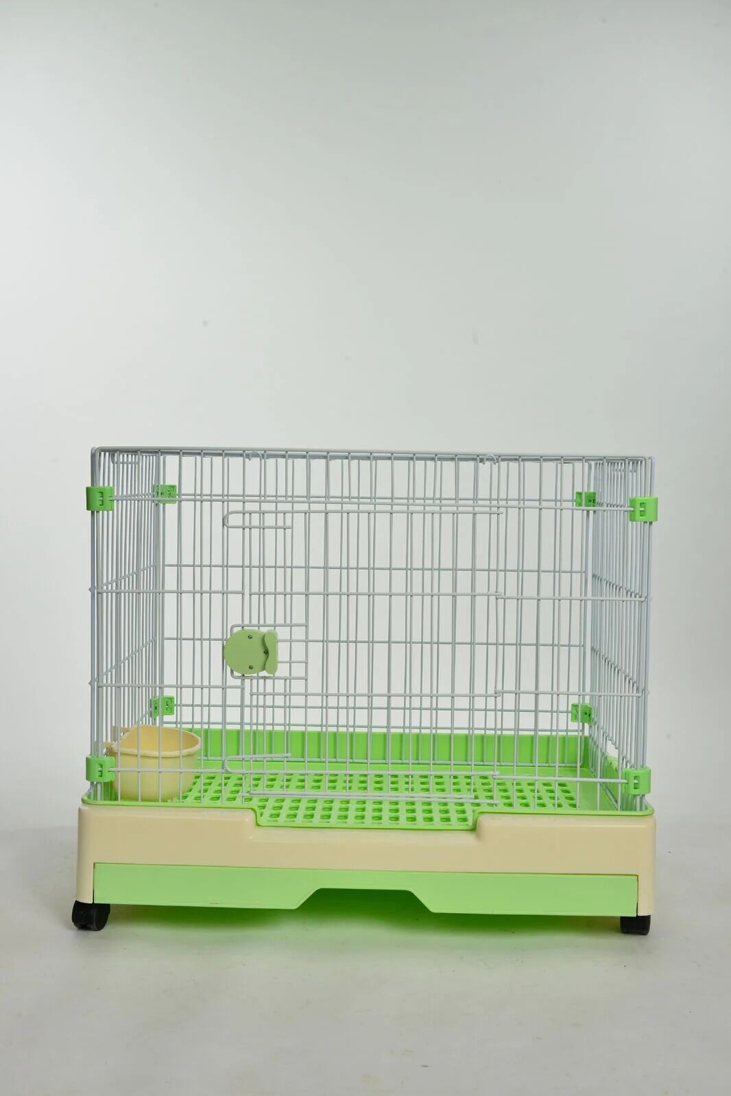 YES4PETS Medium Pet Dog Cat Rabbit Cage Crate Kennel With Potty Tray And Wheel 76x53x62cm