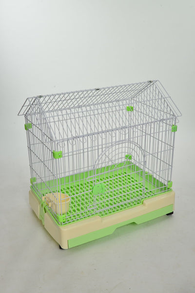 YES4PETS Medium Green Pet Rabbit Cage Guinea Pig Crate Kennel With Potty Tray And Wheel 79x53x73cm