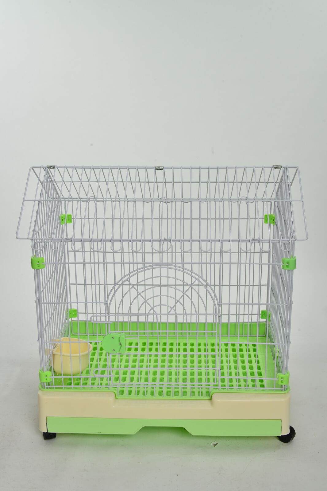 YES4PETS Medium Green Pet Rabbit Cage Guinea Pig Crate Kennel With Potty Tray And Wheel 79x53x73cm