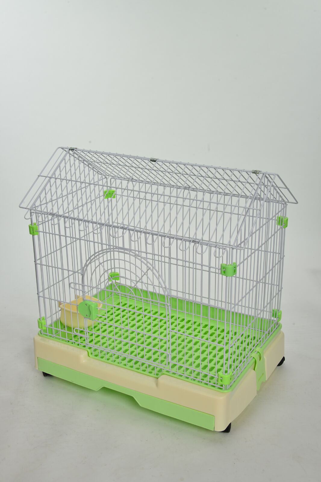 YES4PETS Medium Green Pet Rabbit Cage Guinea Pig Crate Kennel With Potty Tray And Wheel 79x53x73cm