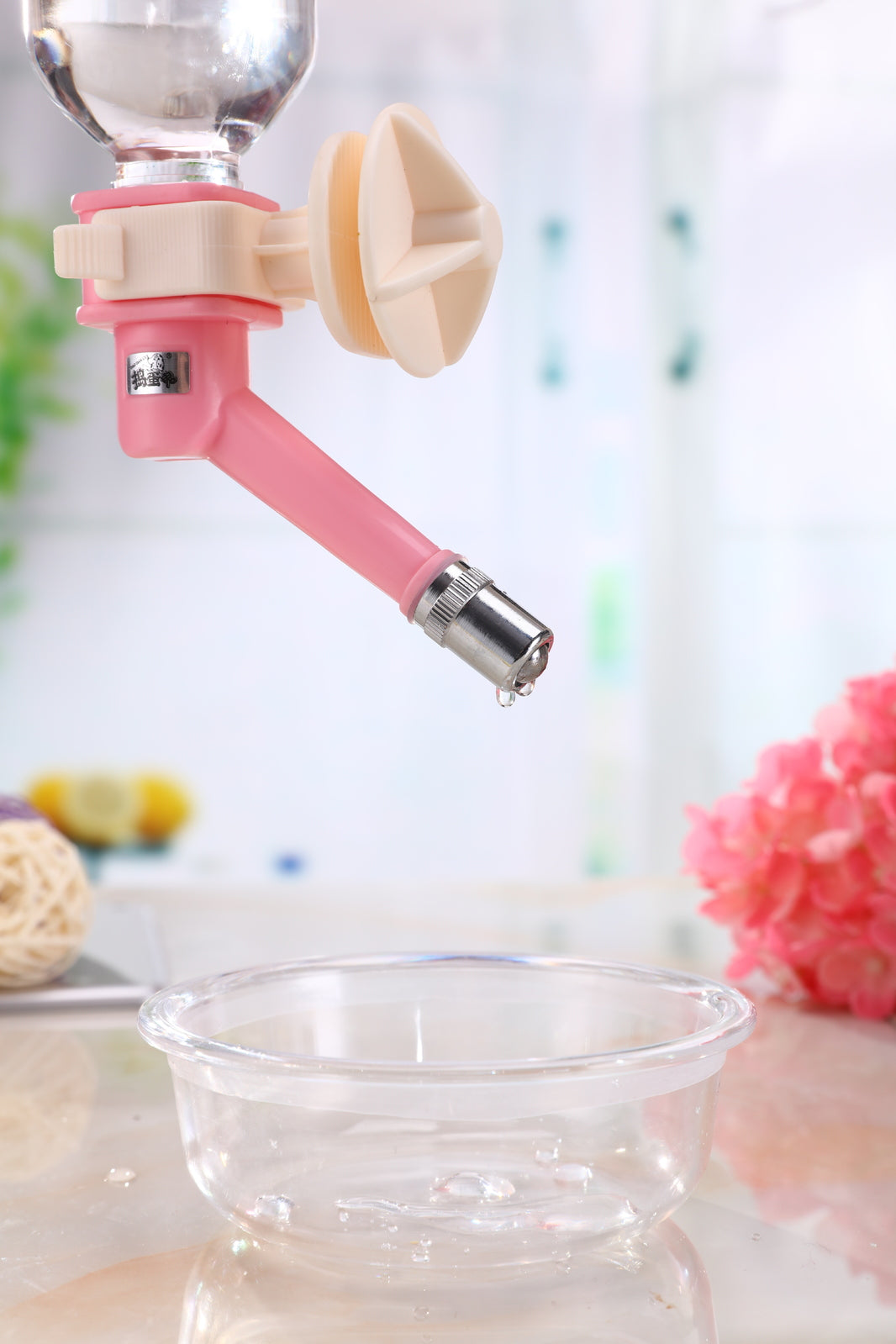 2 X Pet Hanging Water Bottle No Drip Water Dispenser Rabbit Dog Cat Drinking Bottle-Pink