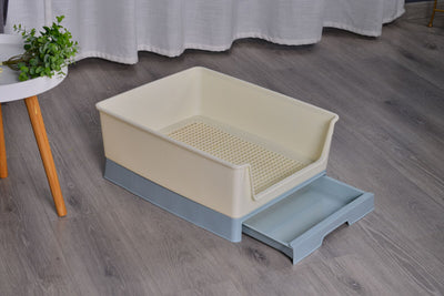 YES4PETS Medium Dog Potty Training Tray Pet Puppy Toilet Trays Loo Pad Mat With Wall Blue