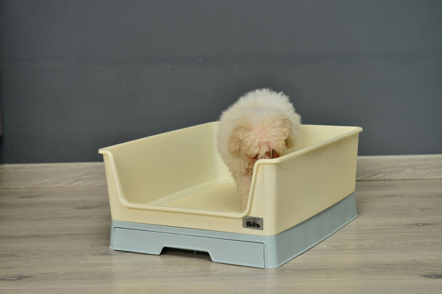 YES4PETS Medium Dog Potty Training Tray Pet Puppy Toilet Trays Loo Pad Mat With Wall Blue