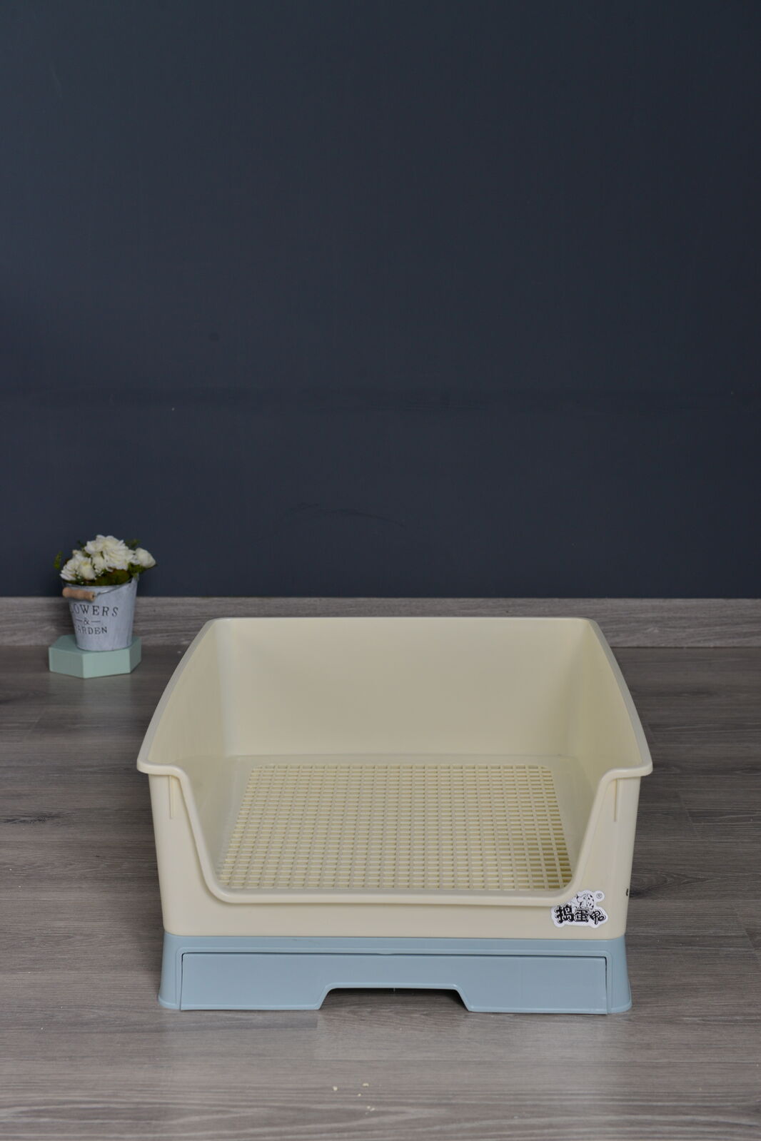 YES4PETS Medium Dog Potty Training Tray Pet Puppy Toilet Trays Loo Pad Mat With Wall Blue