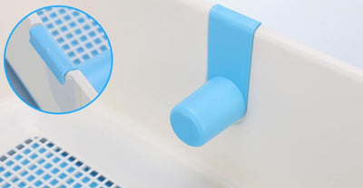 YES4PETS Medium Portable Dog Rabbit Potty Training Tray Pet Puppy Toilet Trays Loo Pad Mat With Wall Blue