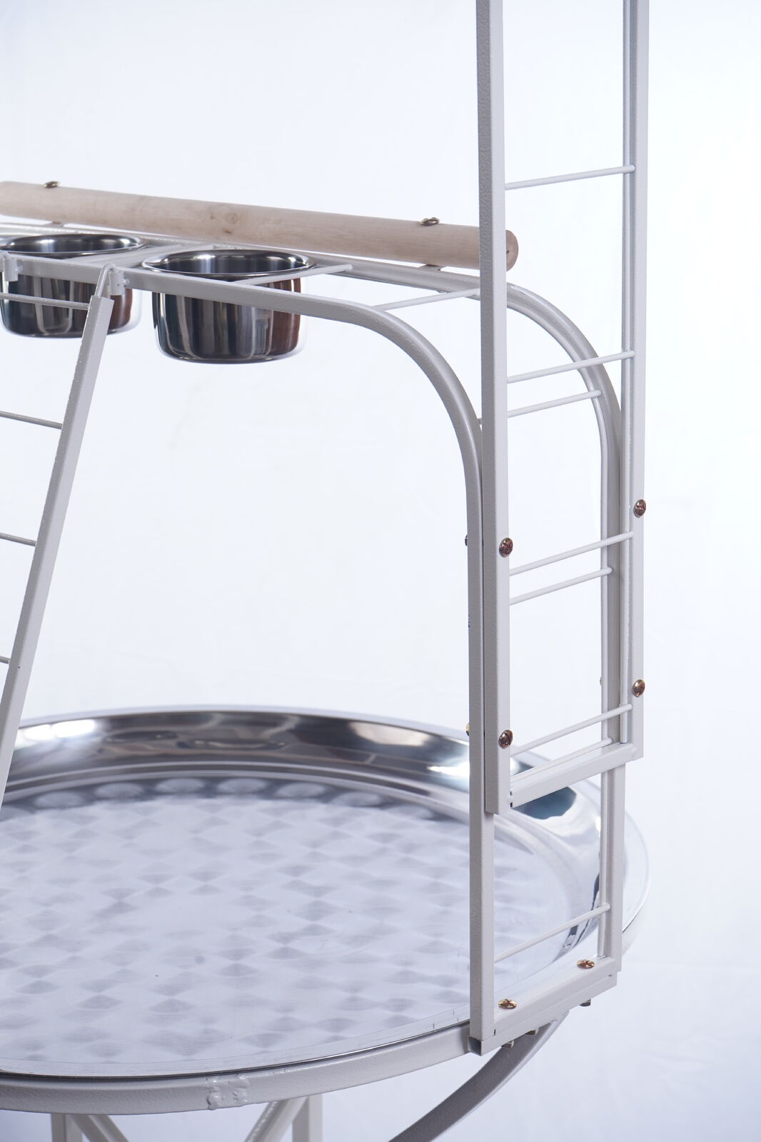 YES4PETS White Bird Cage Parrot Playpen Gym Toy Stand With Ladder On Wheels