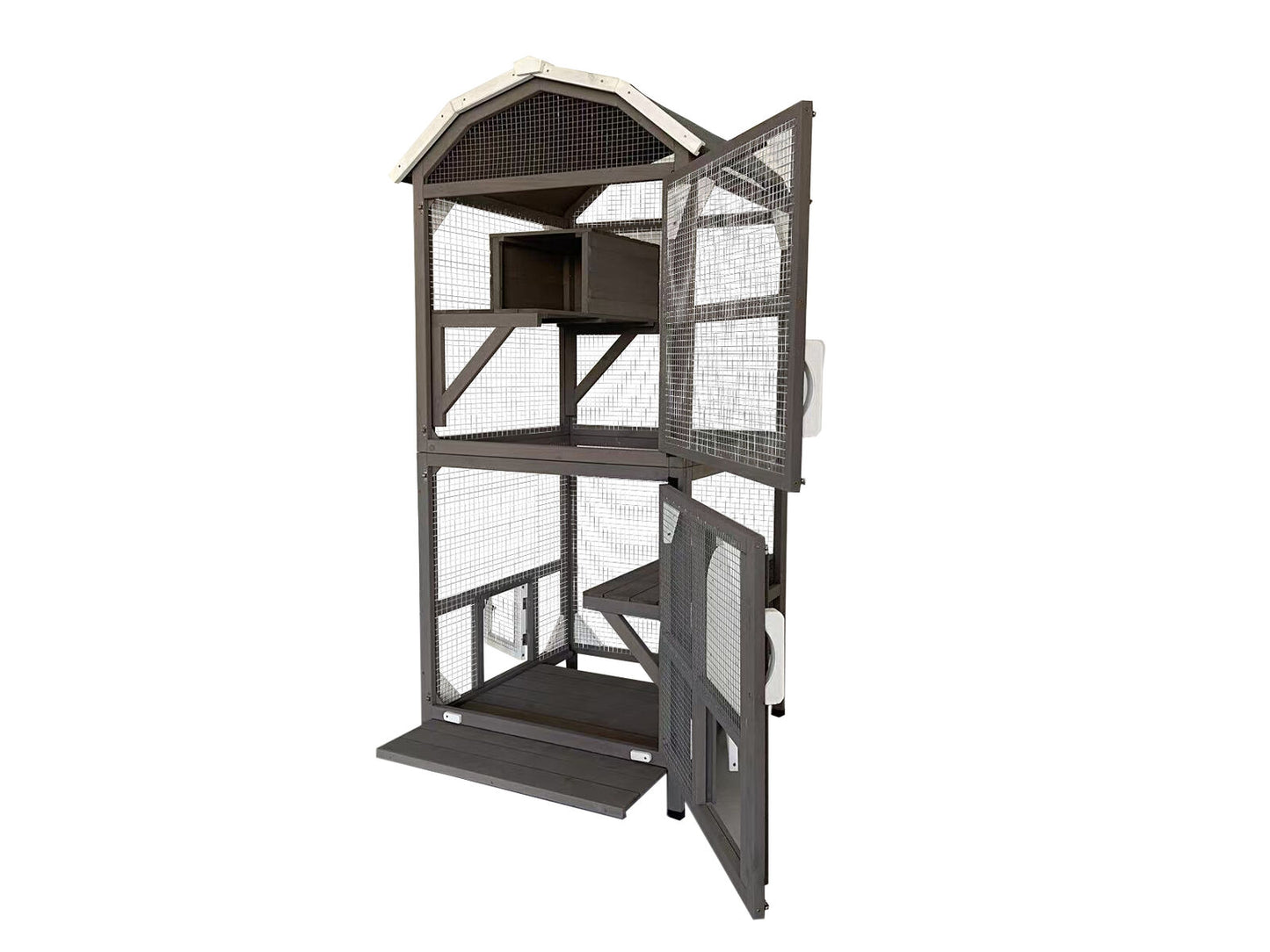 YES4PETS Pet Cat Bird Ferret Shelter Condo with Escape Door Wooden Kitten Cage House