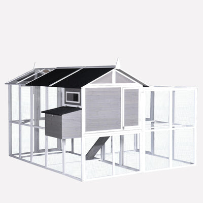 YES4PETS Grey XXXXL Chicken Coop Rabbit Guinea Pig Hutch Ferret Hen Cat Bird House