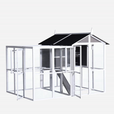 YES4PETS Grey XXXL Chicken Coop Rabbit Guinea Pig Hutch Ferret Hen Cat Bird House