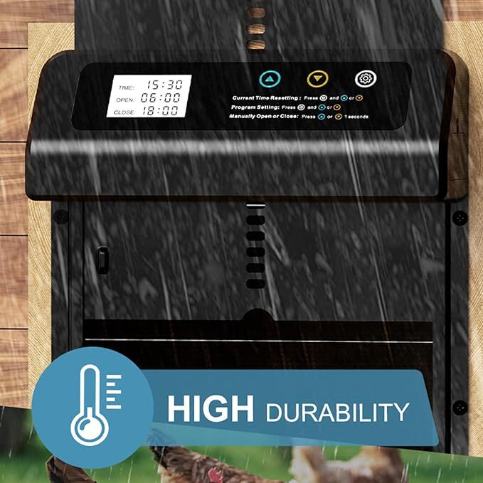 YES4PETS Automatic Aluminum Chicken Coop Door Timer Solar Panel Remote Control Anti Pinch