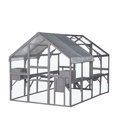 YES4PETS XXXXL Pet Cat Bird Ferret Shelter Condo with Escape Door Wooden Kitten Cage House