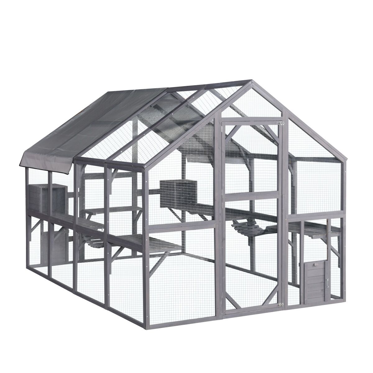 YES4PETS XXXXL Pet Cat Bird Ferret Shelter Condo with Escape Door Wooden Kitten Cage House