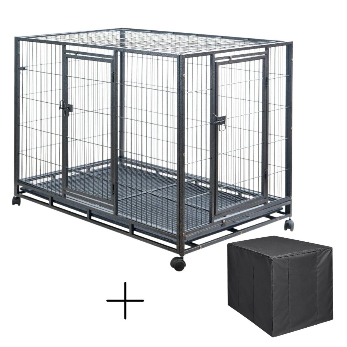 YES4PETS XL Pet Dog Cat Cage Metal Crate Kennel Portable Puppy Cat Rabbit House With Cover
