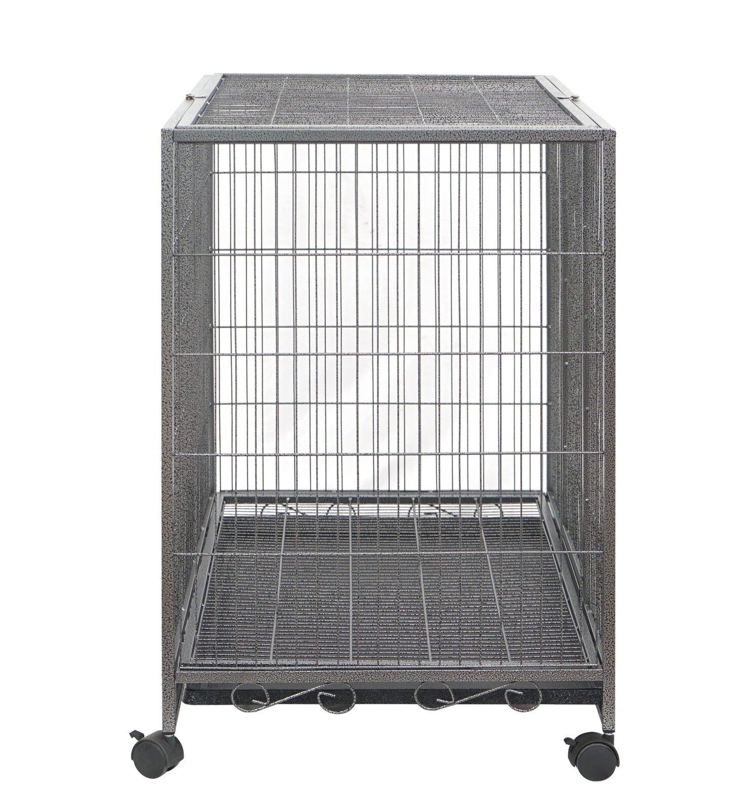 YES4PETS Medium Pet Dog Cat Cage Metal Rabbit Crate Carrier Kennel Wheel & Tray