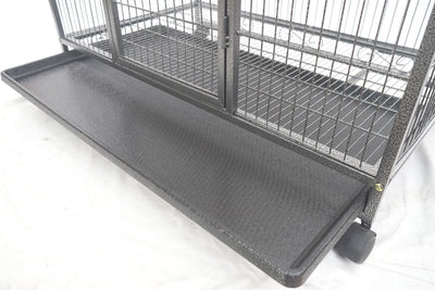 YES4PETS Medium Pet Dog Cat Cage Metal Rabbit Crate Carrier Kennel Wheel & Tray