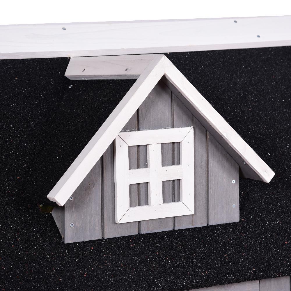 YES4PETS Grey Large Timber Pet Dog Puppy Wooden Cabin Kennel Timber House