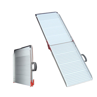 YES4PETS 152 cm Portable Foldable Aluminium Folding Pet Dog Car Van Climb Non Slip Surface Ramp