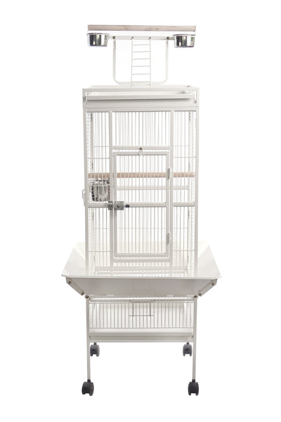 YES4PETS White 153 cm Large Bird Budgie Cage Parrot Aviary With Metal Tray and Wheel