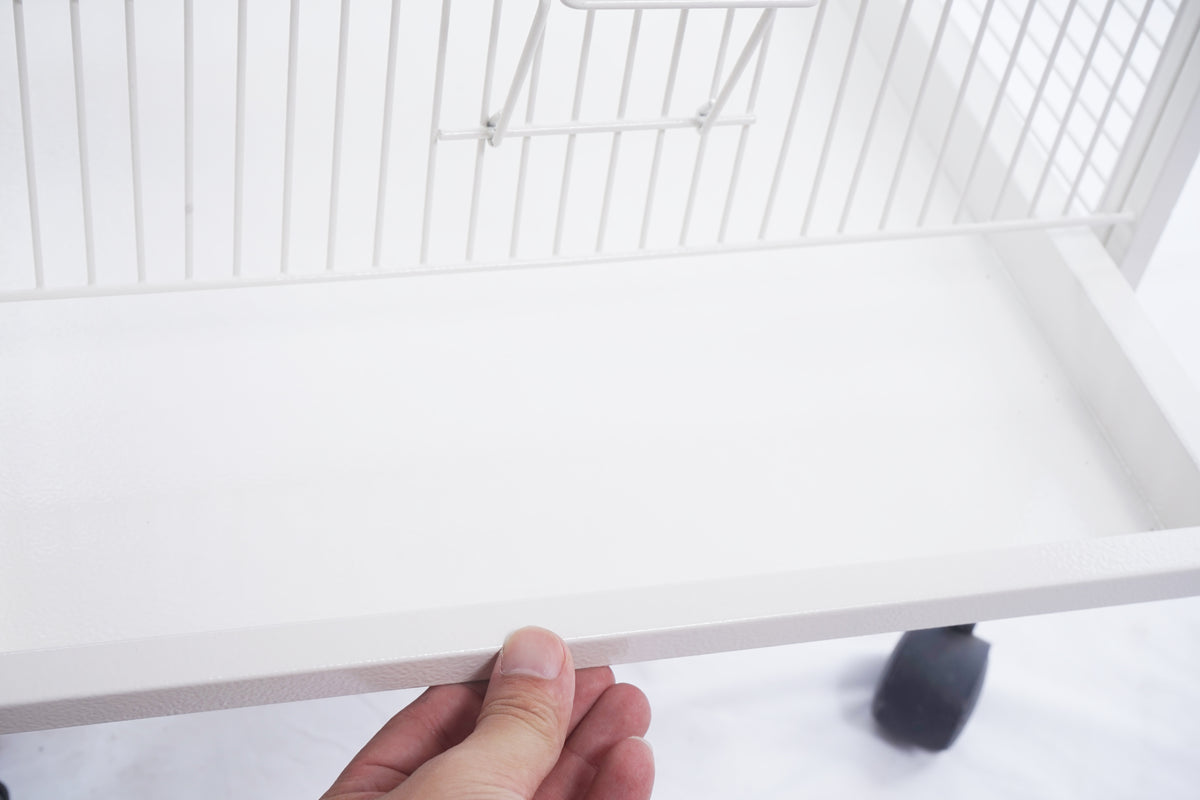 YES4PETS White 153 cm Large Bird Budgie Cage Parrot Aviary With Metal Tray and Wheel