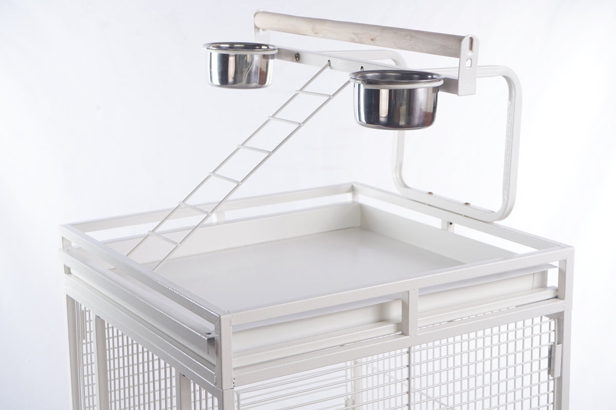 YES4PETS White 153 cm Large Bird Budgie Cage Parrot Aviary With Metal Tray and Wheel