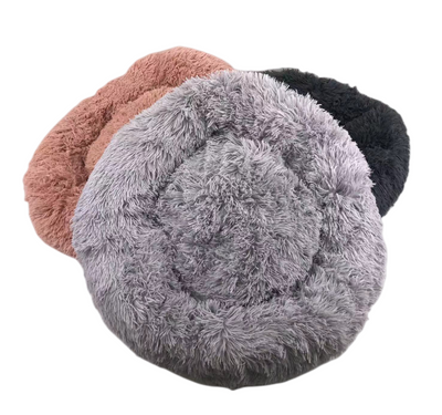 YES4PETS S/M/L Round Calming Plush Cat Dog Bed Comfy Puppy Fluffy Bedding